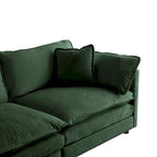 5-Piece Modular Chenille Upholstered L-Shaped Sectional Sofa with Ottoman