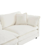 5-Piece Modular Chenille Upholstered L-Shaped Sectional Sofa with Ottoman