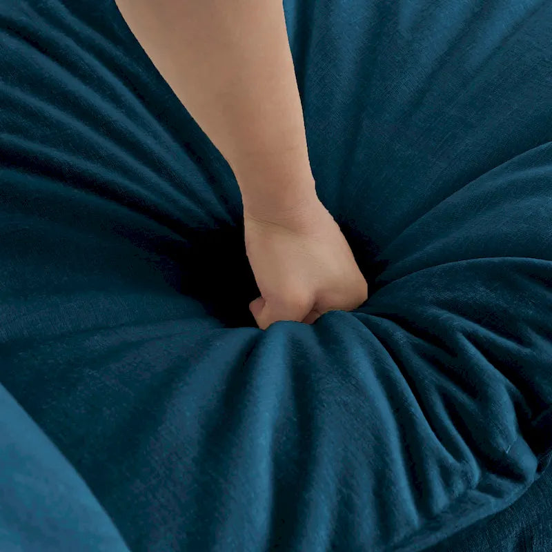 5-Piece Modular Chenille Upholstered L-Shaped Sectional Sofa with Ottoman