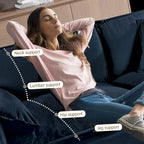 2-Piece 75.59 Chenille Cloud Loveseat Sofa Set with Deep Seat and 4 Pillows