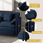 2-Piece 75.59 Chenille Cloud Loveseat Sofa Set with Deep Seat and 4 Pillows