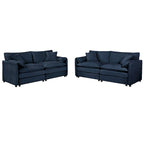 2-Piece 75.59 Chenille Cloud Loveseat Sofa Set with Deep Seat and 4 Pillows