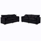 2-Piece 75.59 Chenille Cloud Loveseat Sofa Set with Deep Seat and 4 Pillows