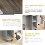 5 Pieces Rolling Wood Extendable Dining Table Set with 4 Chairs