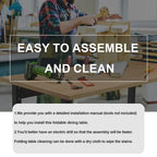 5 Pieces Rolling Wood Extendable Dining Table Set with 4 Chairs