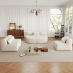 Upholstered Modular Sofa with 2 Curved Chaise Lounges and 5 Back Pillows, Free-Combination Sofa Couch for Living Room