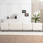 Upholstered Modular Sofa with 2 Curved Chaise Lounges and 5 Back Pillows, Free-Combination Sofa Couch for Living Room