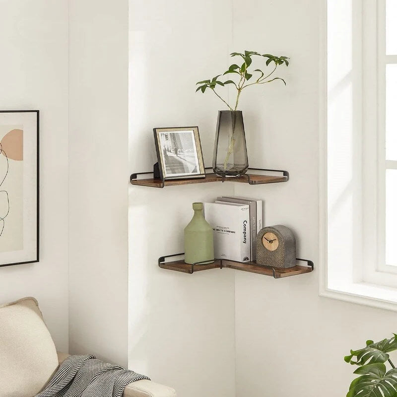 Corner Shelf Wall Mount Set of 2 - 15.7D x 5.5W x 1.6H