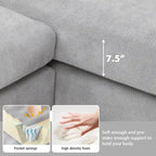 119 Chenille L-Shaped Sectional Sofa with Chaise Lounge and 2 Pillows