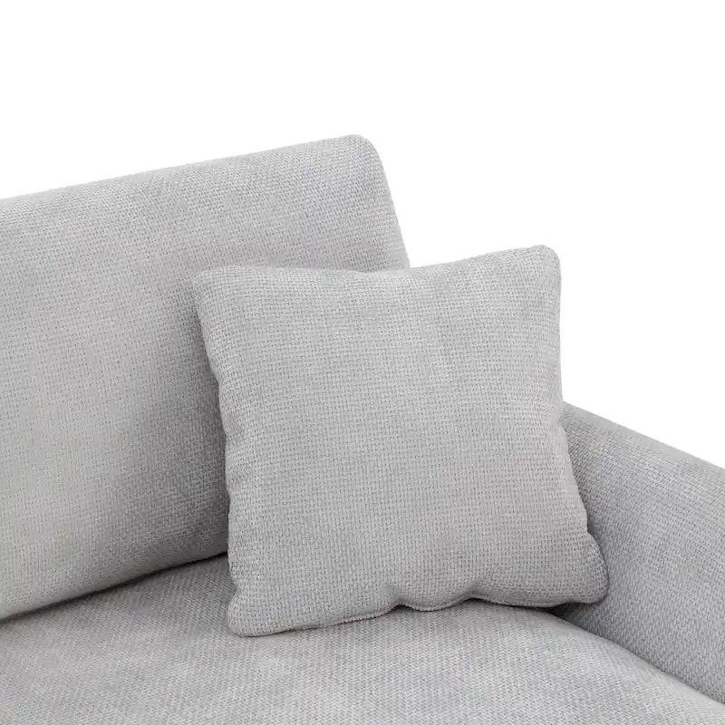 119 Chenille L-Shaped Sectional Sofa with Chaise Lounge and 2 Pillows