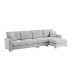 119 Chenille L-Shaped Sectional Sofa with Chaise Lounge and 2 Pillows