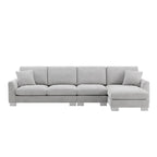 119 Chenille L-Shaped Sectional Sofa with Chaise Lounge and 2 Pillows