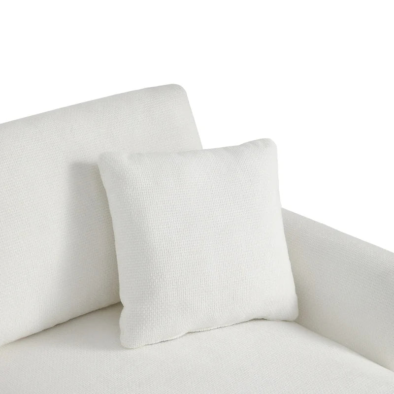 119 Chenille L-Shaped Sectional Sofa with Chaise Lounge and 2 Pillows