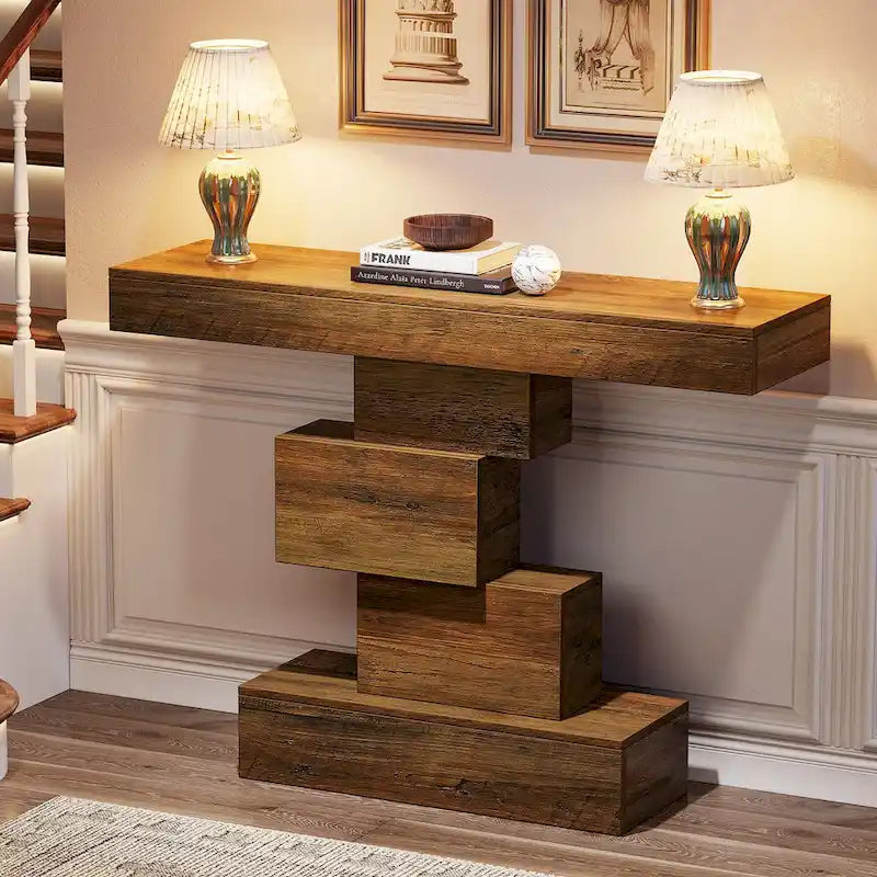 42.5 Inches Wood Farmhouse Console Sofa Table for Entryway Hallway