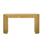 Modern Curved Console Table with Drawers, Long Sofa Side Table Narrow Entryway Table for Living Room Hallway