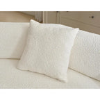 White 140 Oversized Boucle Upholstered L-Shaped Modular Sectional Sofa, 3-piece Free Combination, No Assembly Required