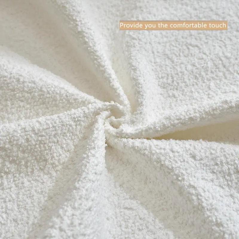 White 140 Oversized Boucle Upholstered L-Shaped Modular Sectional Sofa, 3-piece Free Combination, No Assembly Required