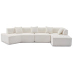 White 140 Oversized Boucle Upholstered L-Shaped Modular Sectional Sofa, 3-piece Free Combination, No Assembly Required