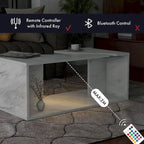 Kobe Modern Faux Marble Veneer Coffee Table with Shelf by Furniture of America