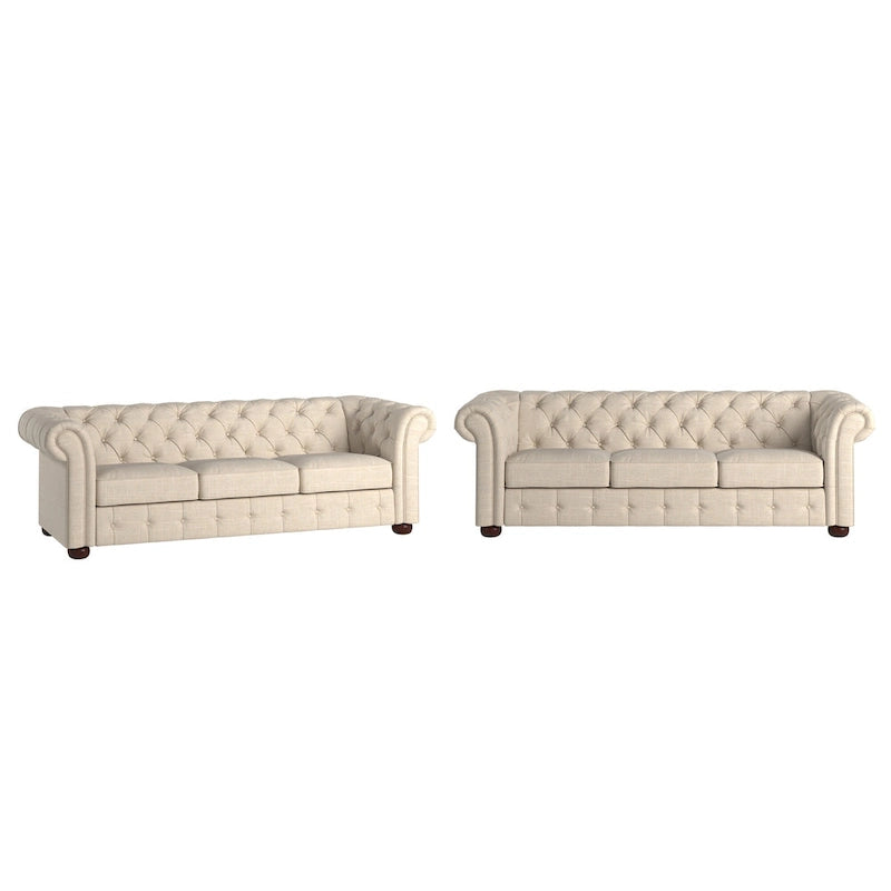 Gdansk Tufted Scroll Arm Chesterfield Sofa