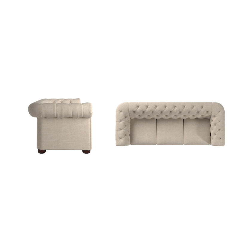 Gdansk Tufted Scroll Arm Chesterfield Sofa