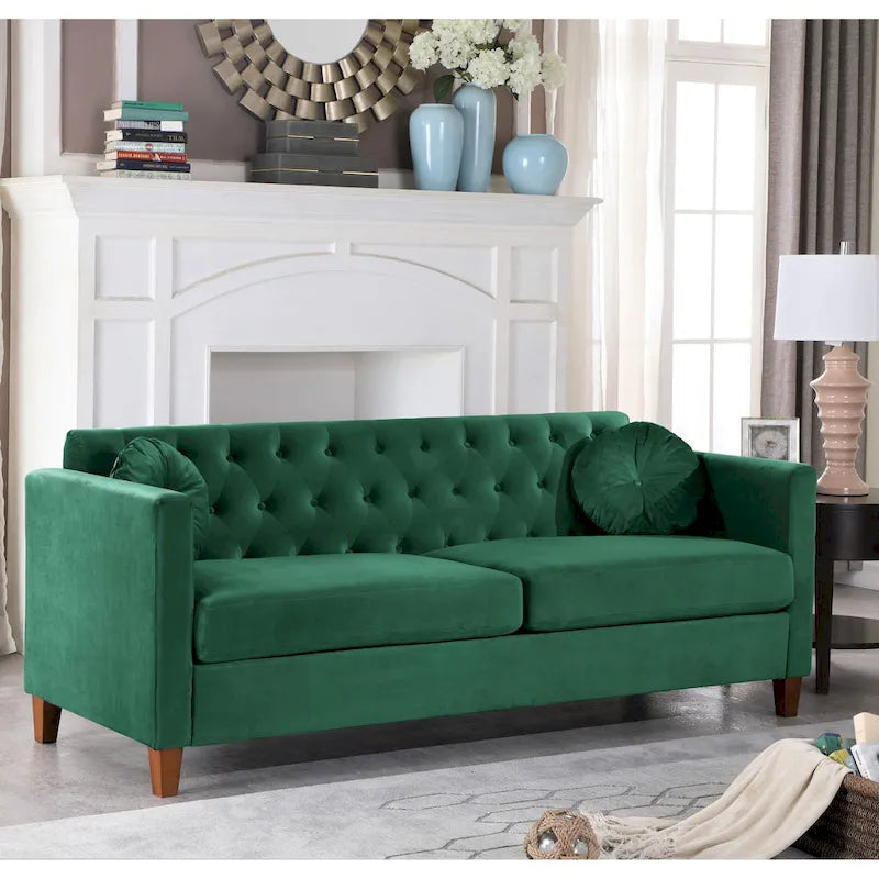 Carson Carrington Paharova Velvet Kitts Classic Sofa