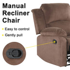Ebello Breathable Skin Friendly Fabric Soft Padded Manual Recliner Chair