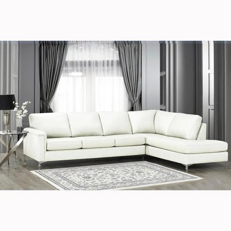 L - Shaped - Grain Leather Sectional Sofa - 122.5 X 85 X 36.5 X 35