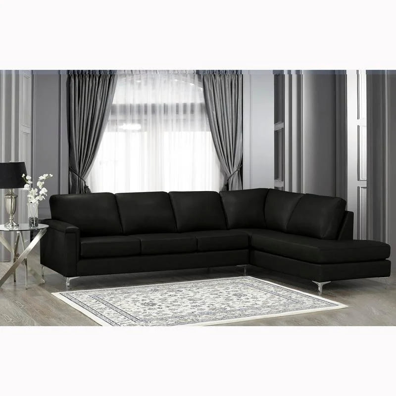 L - Shaped - Grain Leather Sectional Sofa - 122.5 X 85 X 36.5 X 35