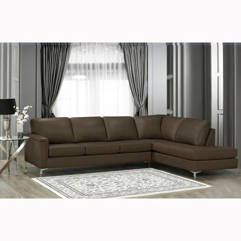 L - Shaped - Grain Leather Sectional Sofa - 122.5 X 85 X 36.5 X 35