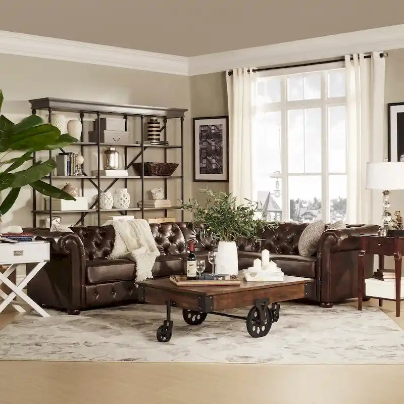 Leather Sectional - Grey Velvet - Photo 5