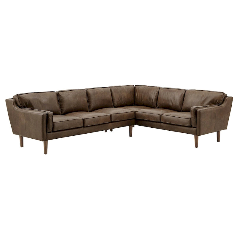 Darius Tan Oxford Leather Sectional Sofa by iNSPIRE Q Modern
