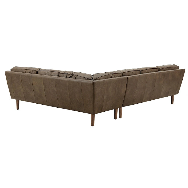 Darius Tan Oxford Leather Sectional Sofa by iNSPIRE Q Modern