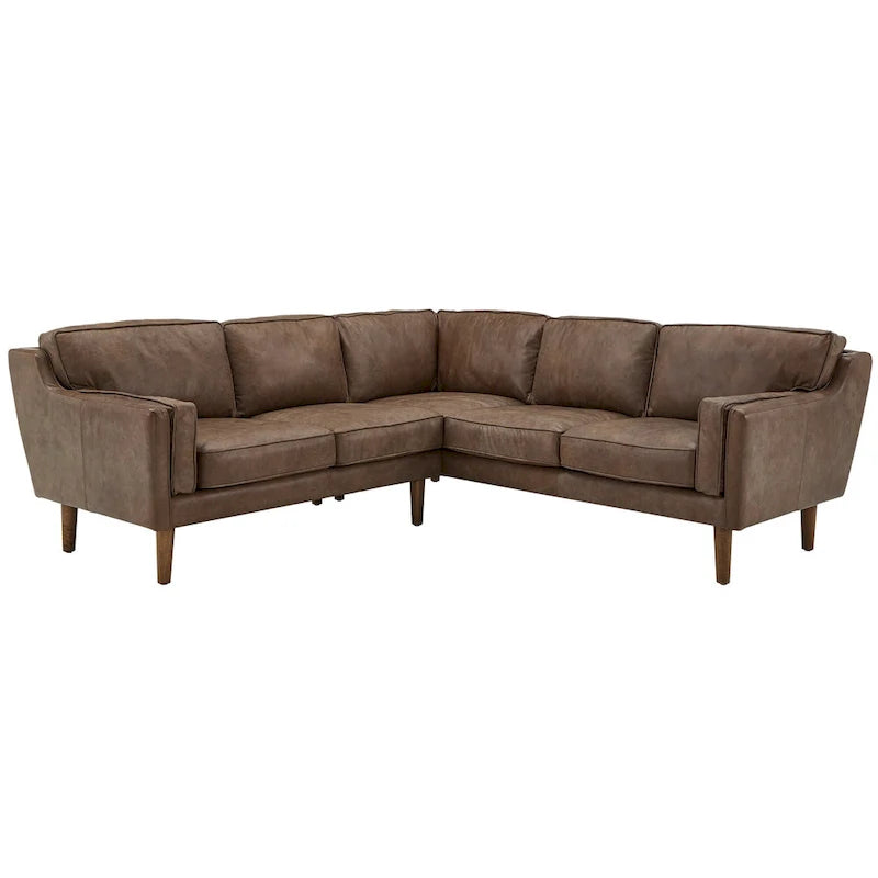 Darius Tan Oxford Leather Sectional Sofa by iNSPIRE Q Modern