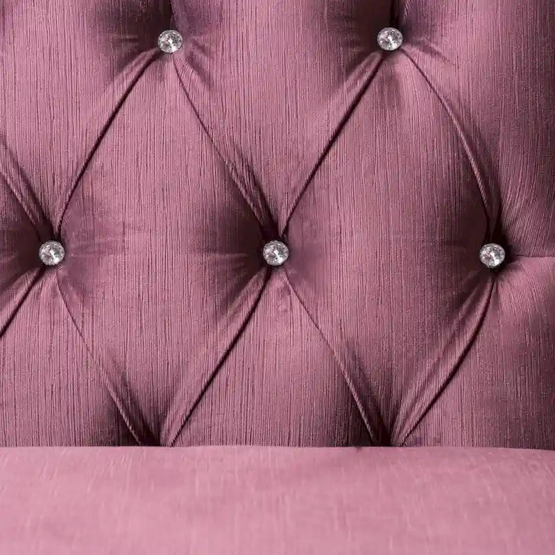 Transitional Velvet Upholstered Tufted Back Solid Wood Sectional - Photo 4