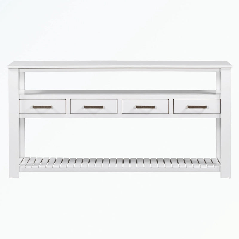 Console Table with 4 Drawers and 2 Shelves