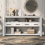 Console Table with 4 Drawers and 2 Shelves
