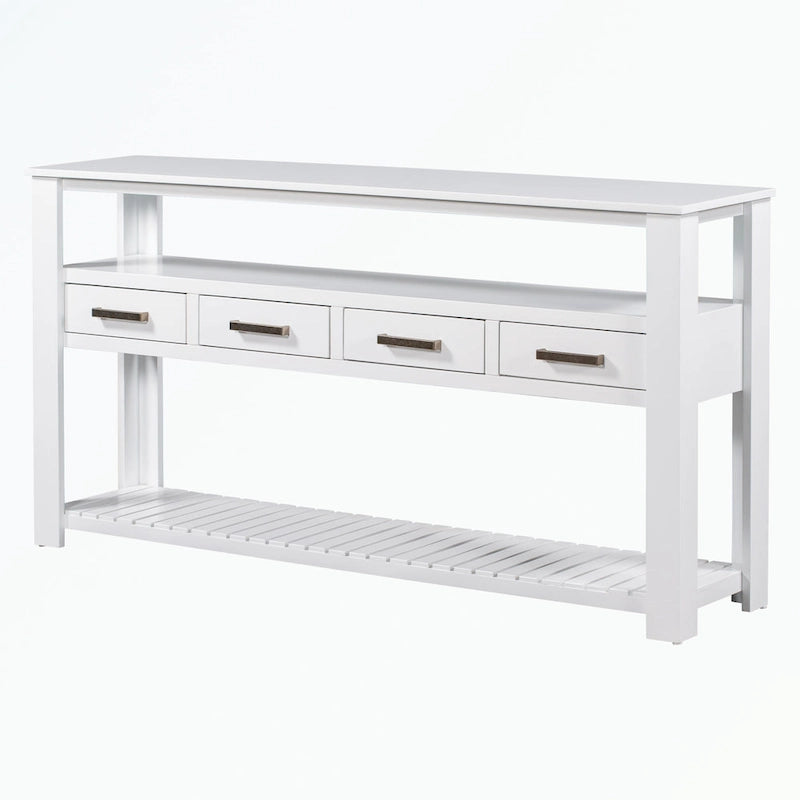 Console Table with 4 Drawers and 2 Shelves