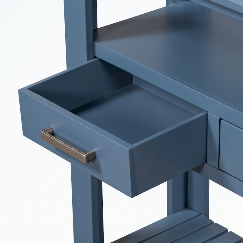 Console Table with 4 Drawers and 2 Shelves