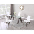 Tempered Glass Modern Dining Set With Extendable Glass Table & 2 - Tone Chairs