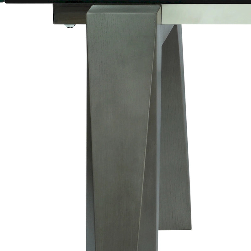 Tempered Glass Modern Dining Set With Extendable Glass Table & 2 - Tone Chairs - Photo 12