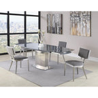 Glass Tempered Glass Dining Table With Glass Top - Grey/ - Photo 1
