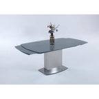 Glass Tempered Glass Dining Table With Glass Top - Grey/ - Photo 3