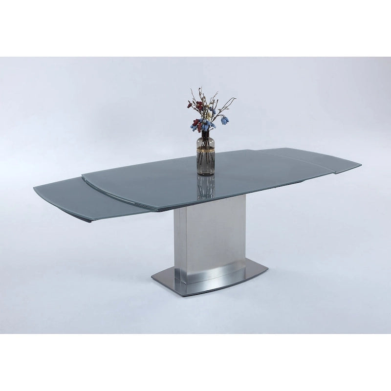 Glass Tempered Glass Dining Table With Glass Top - Grey/ - Photo 4