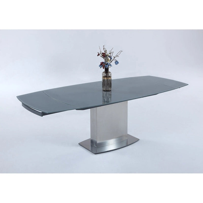 Glass Tempered Glass Dining Table With Glass Top - Grey/ - Photo 5