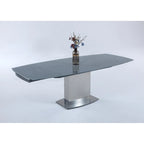 Glass Tempered Glass Dining Table With Glass Top - Grey/ - Photo 5