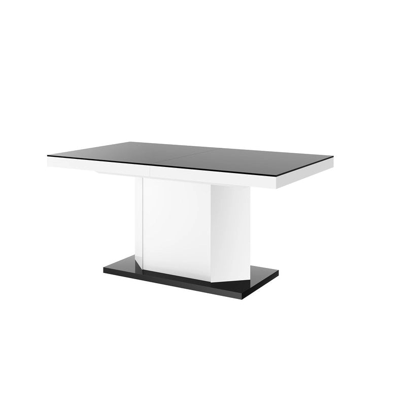 Mdf Dining Table With Storage - Black/white - Photo 4