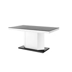 Mdf Dining Table With Storage - Black/white - Photo 4