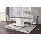 Mdf Dining Table With Storage - Stone/white - Photo 5
