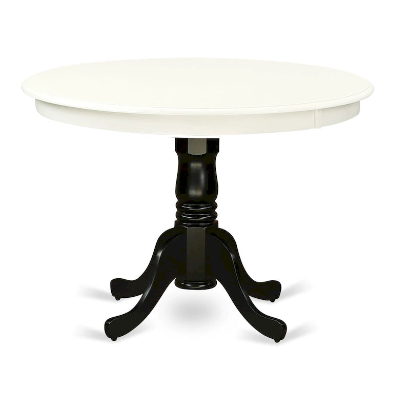 East West Furniture Hartland Kitchen Table - a Round Dining Table Top with Pedestal Base(Finish Options)